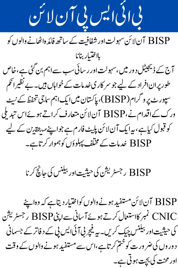 BISP Online by CNIC 2024 Check Balance With Web Portal