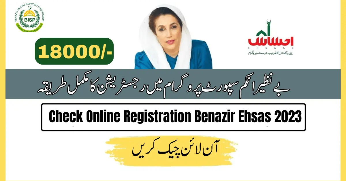 Check Online Registration Ehsaas Benazir 18000 2024